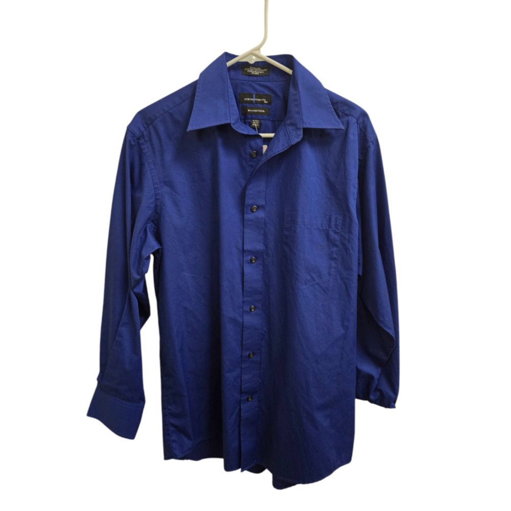 Med Blue Statements Button-Up Shirt